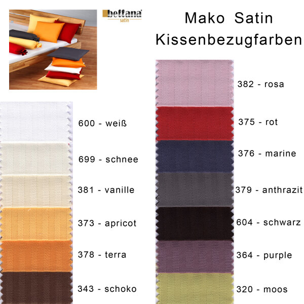 Bellana Kissenbezug Streifen Mako Satin 40x80 cm Schoko