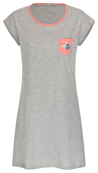 Moonline Damen Nachthemd Tonga kurzer Arm Grau Gr. S