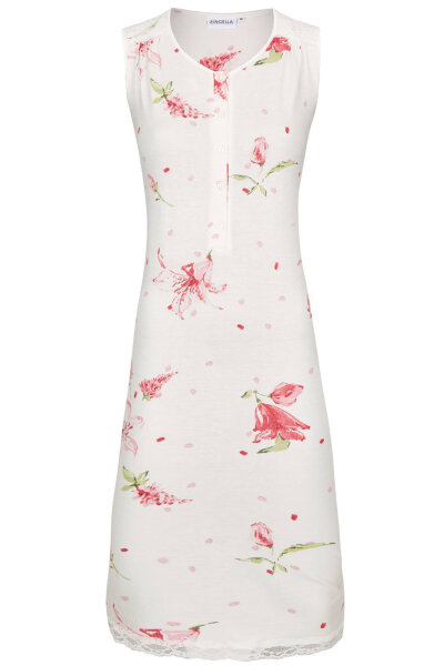 Ringella Damen Nachthemd 0211039 in Off-White ohne Arm 52
