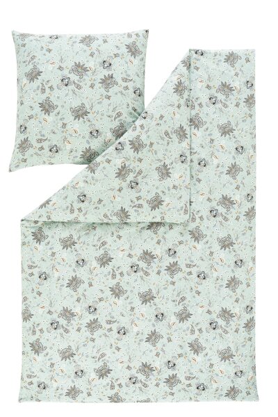 Estella Samt Seide Flanell Bettwäsche Novara Mint 155x220 + 80x80 cm