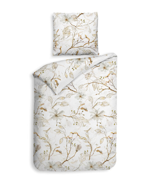 HnL Flanell Bettwäsche Dortea Natur Gold 135x200 + 80x80 cm