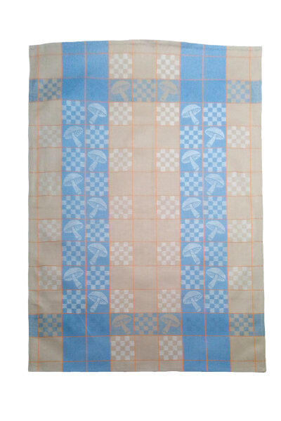 Ross Geschirrtuch Halbleinen Blau 50x70 cm Pilze