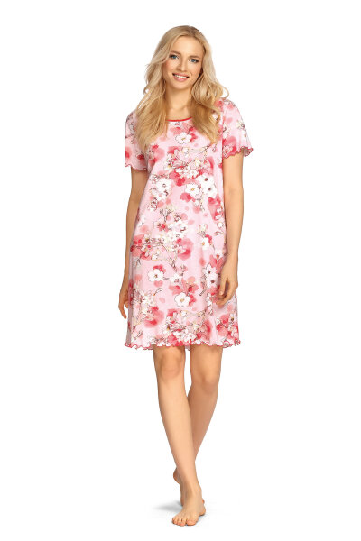 Comtessa Ascafa Damen Nachthemd kurzer Arm Soft Rosa 100%  48