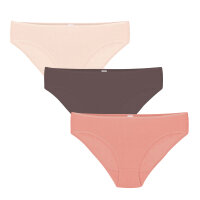 Linda Loom Damen 3-er Set Slip Baumwolle Elasthan-apricot-S
