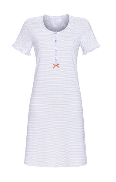 Ringella Damen Nachthemd 2261016 Kurzer Arm Knopfleiste  Sky Blau-36