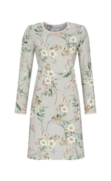 Ringella Damen Nachthemd 2511016 Light Grey Langer Arm -36