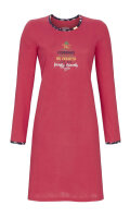 Ringella Damen Nachthemd 2511054 Rot Langer Arm Chrismas -36