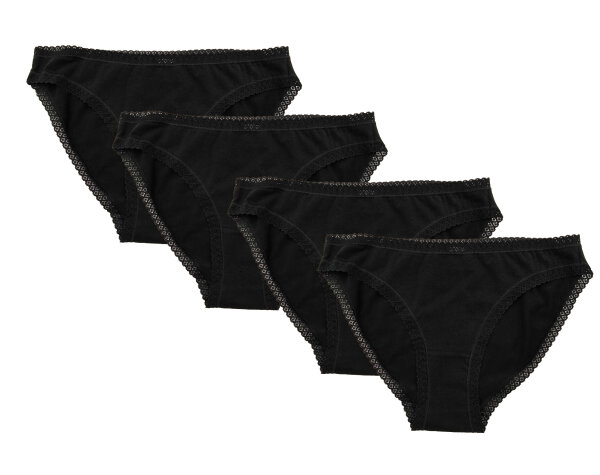 Linda Loom Damen 4-er Set Slip -schwarz-L
