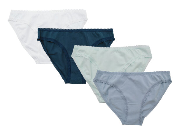 Linda Loom Damen 4-er Set Slip -blau-L