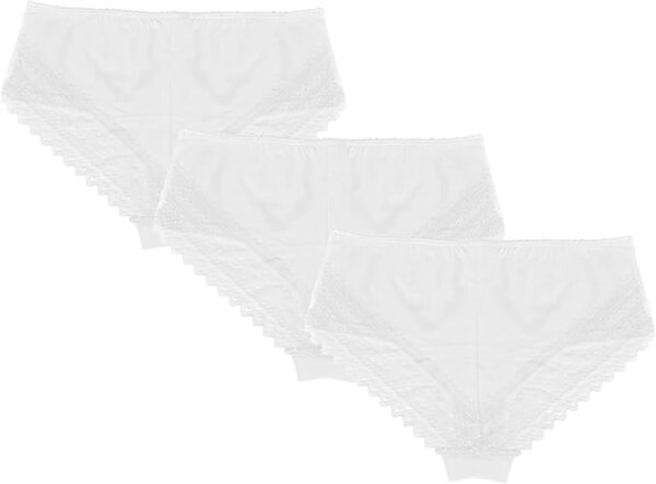 Linda Loom Damen 3-er Set Rio Slip Elasthan weiß S