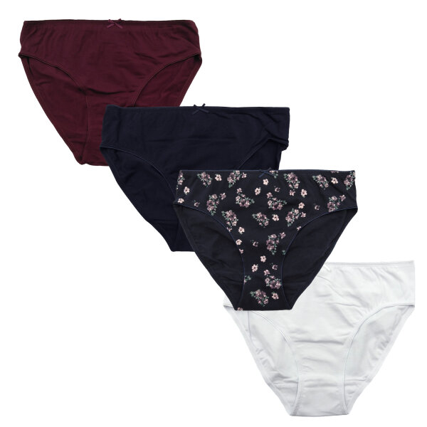 Linda Loom Damen 4-er Set Slip Lana Streublümchen  Elasthan-marine S