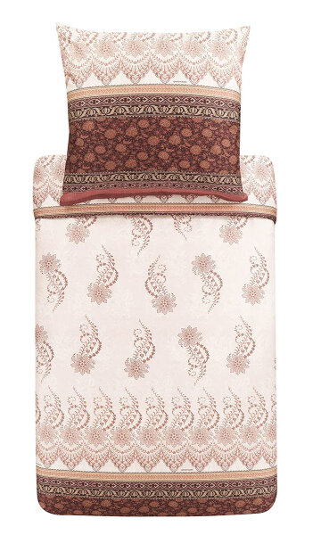 Bassetti Mako Satin Bettwäsche Oristano Beige 155x220 + 80x80 cm