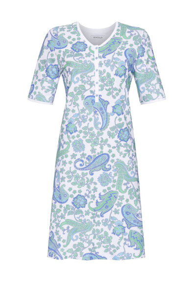 Ringella Damen Nachthemd 2211026 Bunt Kurzer Arm  Knopfleiste  -36