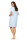 Comtessa Damen Nachthemd kurzer Arm Knopfleiste Bleu  -38