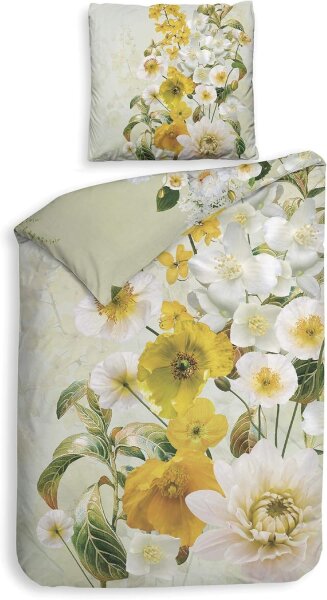 Heckett Lane Satin Bettwäsche Daly Narzisse 155x220 80x80 cm
