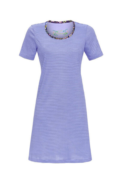 Ringella Damen Nachthemd Bloomy in Blau Kurzarm Streifen Modal-Blau-36