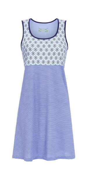 Ringella Damen Nachthemd Bloomy in Blau ohne Arm Mustermix 36