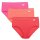 Linda Loom Damen 3-er Set Hüft Slip Bunt Uni -Rot-L