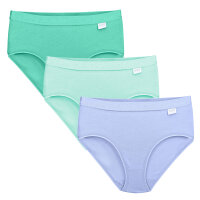 Linda Loom Damen 3-er Set Hüft Slip Bunt Uni -Blau-L