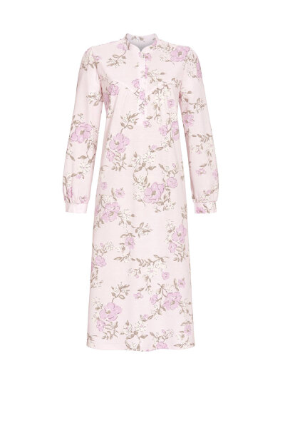 Ringella Damen Nachthemd Helle Orchidee Langarm Knopfleiste -46