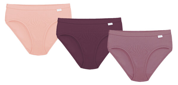 Linda Loom Damen 3-er Set Slip Bunt Uni -mauv L