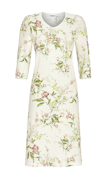 Ringella Damen Nachthemd halber Arm Natur Blumen -42