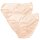 Linda Loom Damen 2-er Set Slip Uni  Ajourmuster -Apricot-44/46