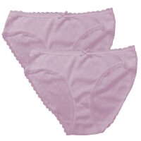 Linda Loom Damen 2-er Set Slip Uni  Ajourmuster...