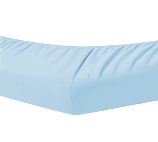 Topper Spannbettlaken Boxspring Bett 180-200 x 200-220 cm Hellblau