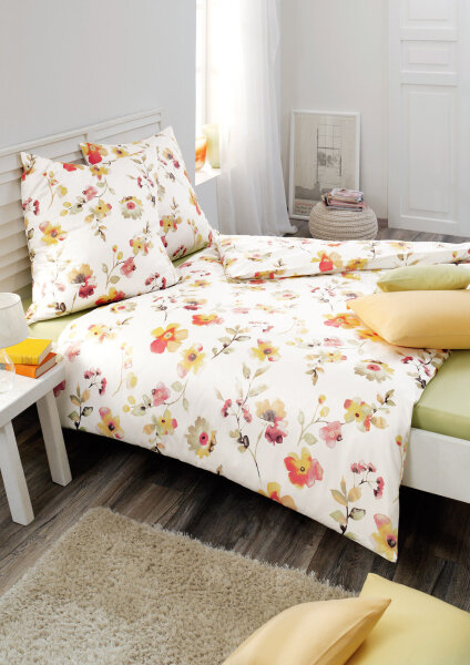 Estella Mako Satin Bettwäsche Laith 155x220 + 80x80 cm in gold