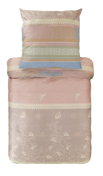 Bassetti Mako Satin Bettwäsche Bernina Rosebeige 155x220 +80x80 cm