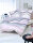 Satin Bettwäsche Zick Zack grau rosa bleu 135x200 + 80x80 cm
