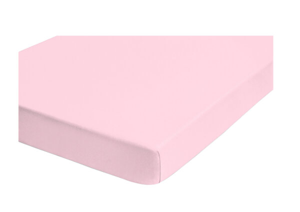 Biberna Seersucker Spannbettlaken 90-100 x 190-200 cm in Rosa