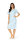 Comtessa Damen Nachthemd kurzer Arm Bleu Knopfleiste