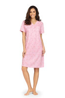 Comtessa Damen Nachthemd kurzer Arm Knopfleiste Rosa