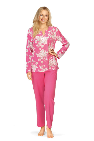 Comtessa Ascafa Damen Schlafanzug Langarm Soft Pink