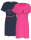 Moonline Damen Nachthemd kurzer Arm pink navy Gr. S M