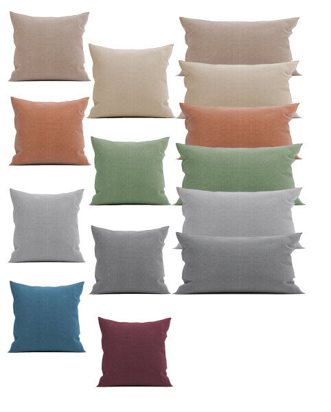 HnL Flanell Kissenbezüge Uni Melange 40x80 cm 50x50 cm Reißverschluss