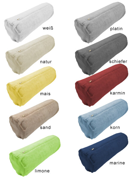Frottee Nackenrollenbezug Reißverschluss von Kneer 15x40 cm