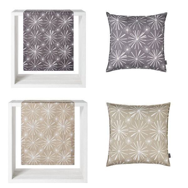 Proflax Kissenhülle Mitteldecke Skagen Gold-Beige Grafit