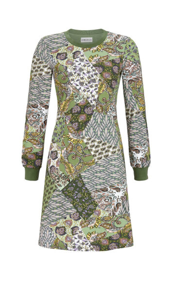 Ringella Damen Nachthemd 3511001 in Pinie Langarm Bündchen