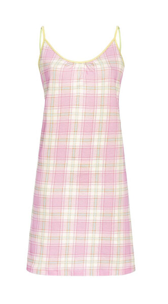 Ringella Damen Nachthemd ohne Arm Candypink Karo