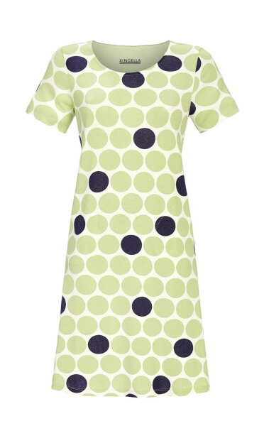 Ringella Damen Sommer Kleid kurzer Arm Agave Grün Punkte