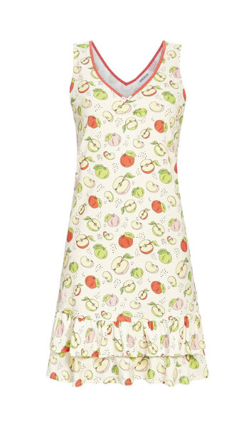 Ringella Damen Nachthemd ohne Arm Bunt Apfelprint