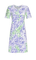 Ringella Damen Nachthemd kurzer Arm Summer Blue Knopfleiste