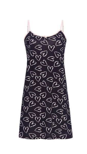 Ringella Lingerie Damen Nachthemd ohne Arm Herzen Navy
