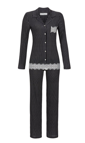 Ringella Damen Schlafanzug Nadelstreifen anthrazit