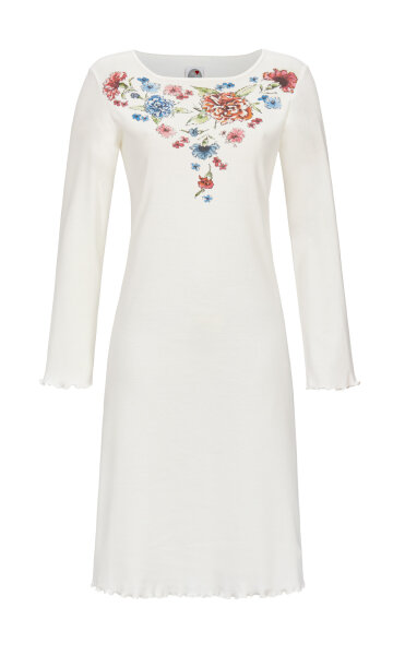 Ringella Damen Nachthemd Langarm Interlock Off White
