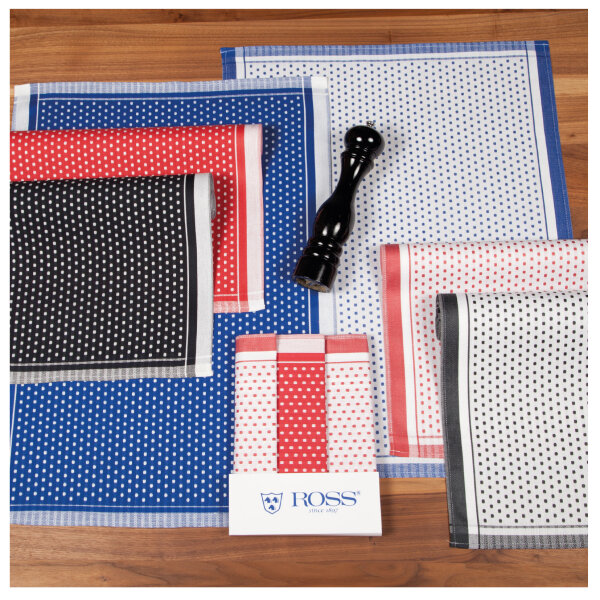 Ross Geschirrtuch Pünktchen Rot Schwarz 50x70 cm