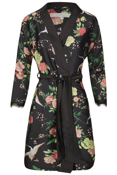 Ringella Damen Morgenmantel Cherie Line Schwarz Gr. 46